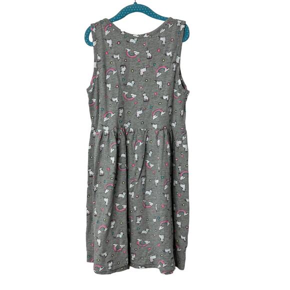 FreeStyle Gray Caticorn & Rainbow Sleeveless Tank Dress Girl's Size 10 - Picture 6 of 6